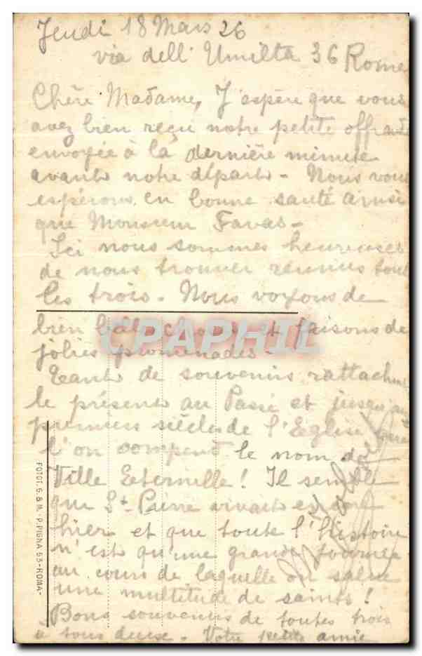 CPA S Agnese Mosaico Nella Cripta Della Chese di S Cecilla — Rückseite
