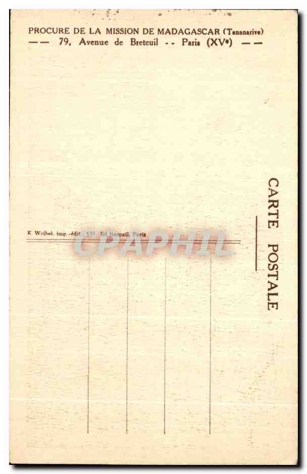 CPA Pavillon des missions Salle de Madagascar  — Rückseite