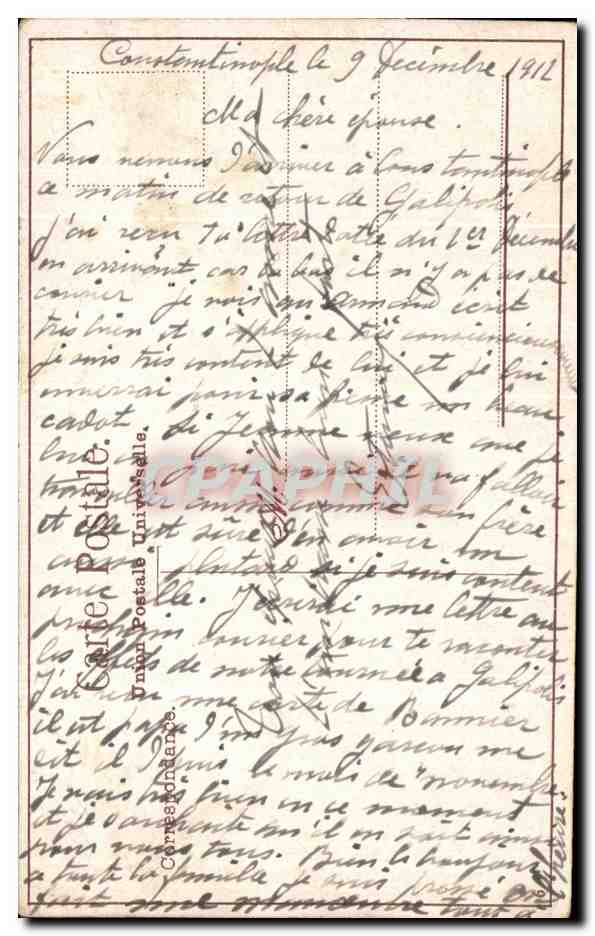 CPA Turquie Constantinople  — Verso