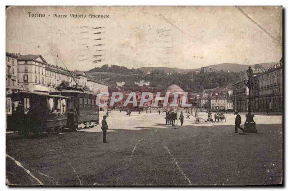 CPA Torino Piazza Vittoria Emanuele Tramway