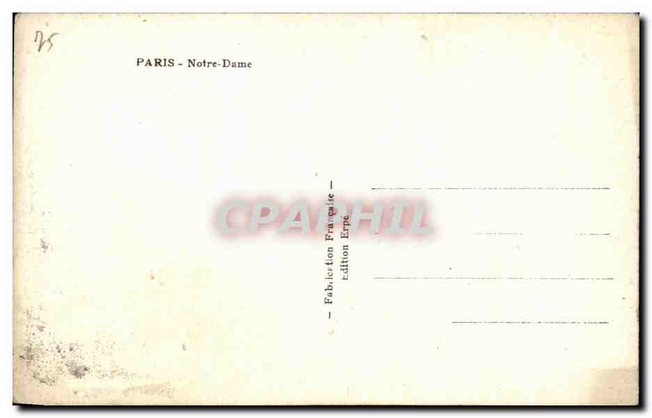 CPA Paris Notre Dame — Verso