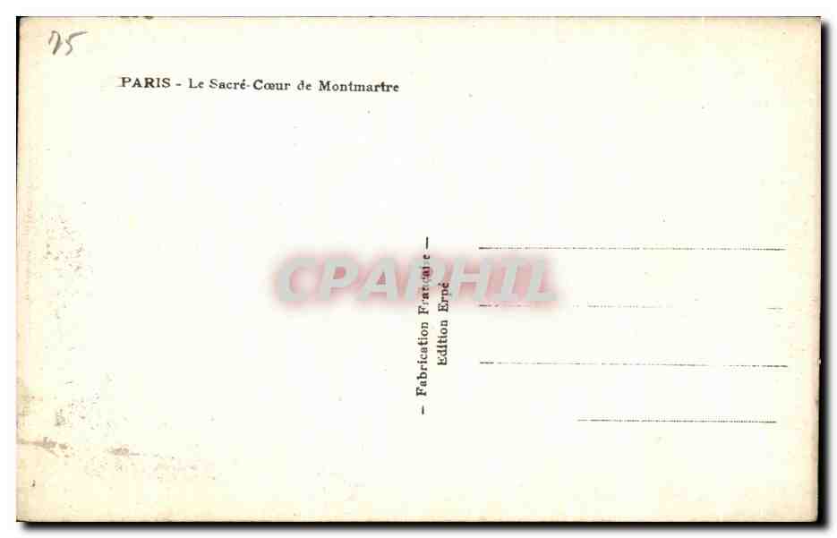 CPA Paris Le Sacre Coeur de Montmartre — Rückseite