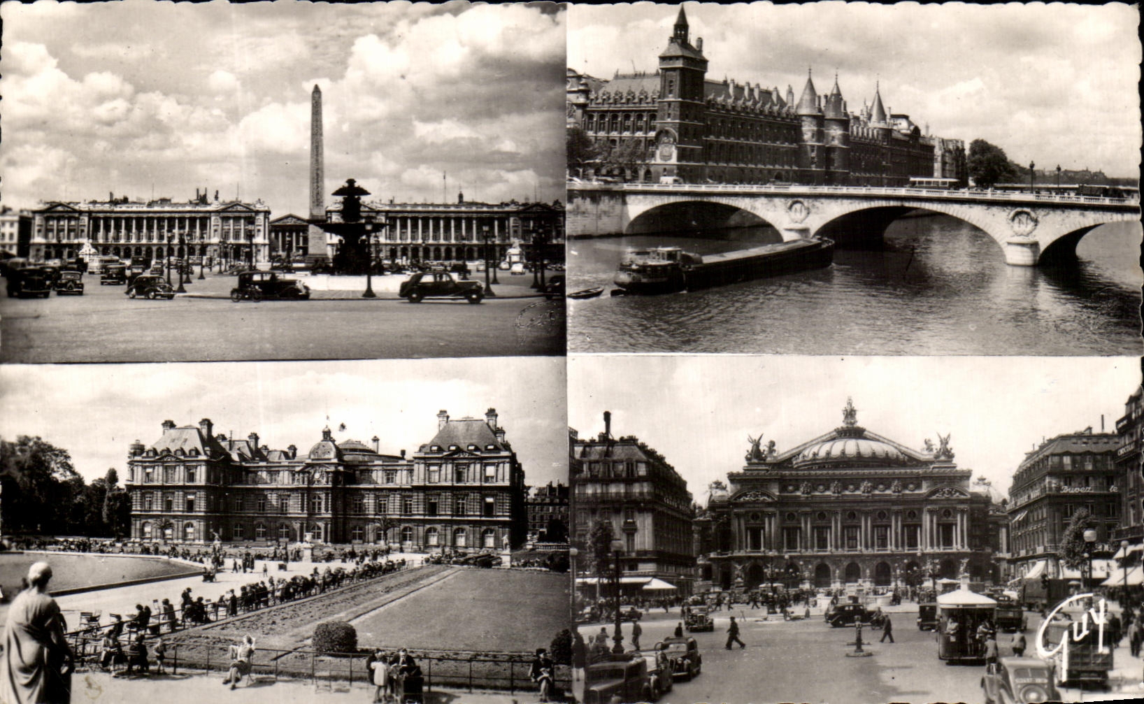 Paris et ses merveilles — 3174 La place de la Concorde, la Conciergerie, le palais du Luxembourg et la place de l'Opéra — Éditions d'Art GUY