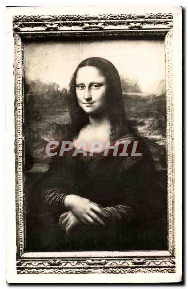 Antike Ansichtskarte Museum des Louvre Mona Lisa Leonardo da Vinci