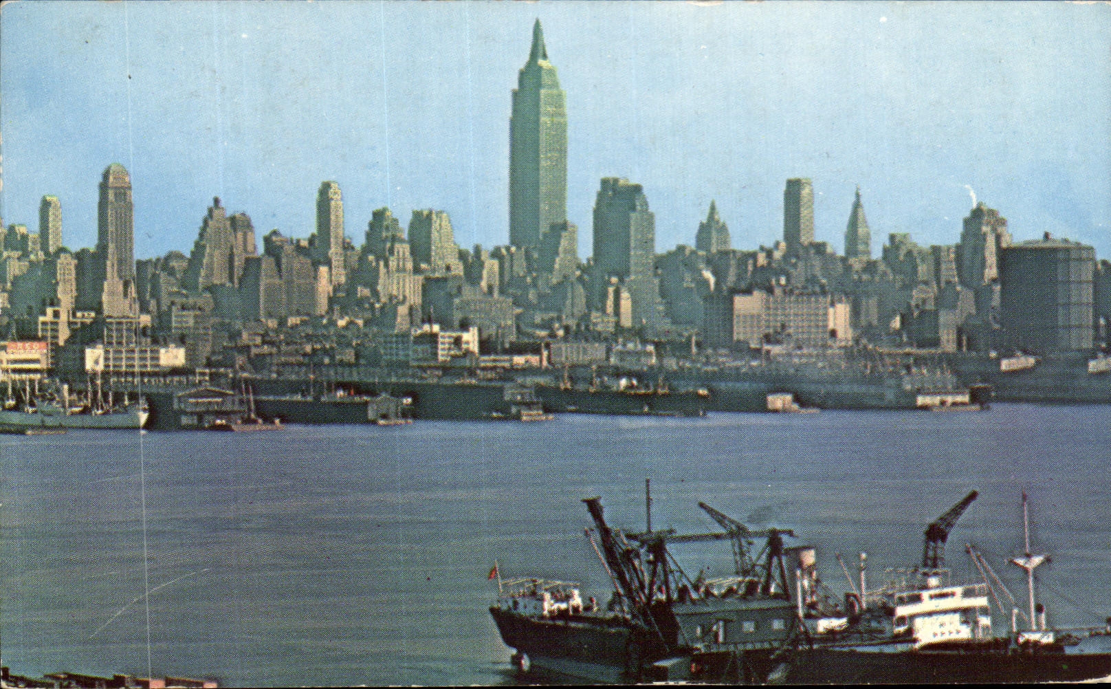 CPA View of The Midtown Skyline Of Manhattan Dominated By The Empire State Building Visible Many Miles From New York