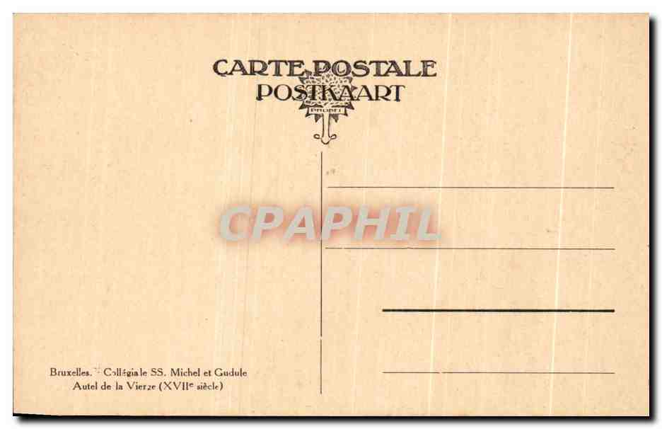 CPA Bruxelles Colleginale Ss Michel et Gudule Autel de la Vierge — Rückseite