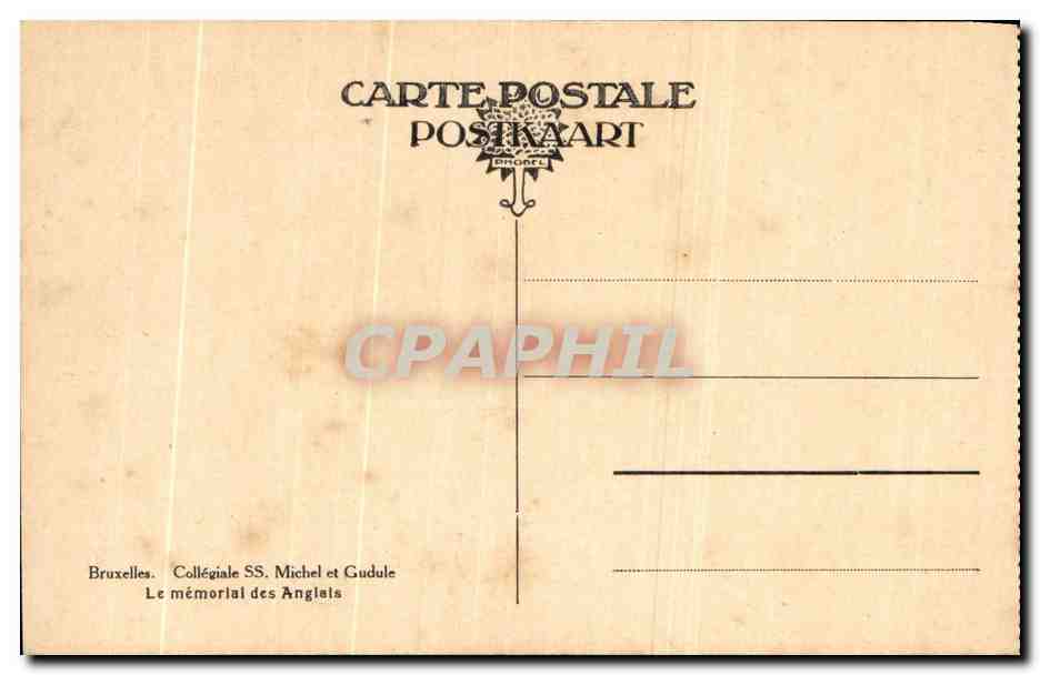 Mémorial des Anglais — Collégiale SS. Michel et Gudule — Bruxelles — Rückseite