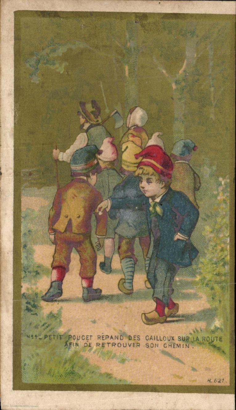 Petit Poucet répand des cailloux sur la route — afin de retrouver son chemin — H. 621