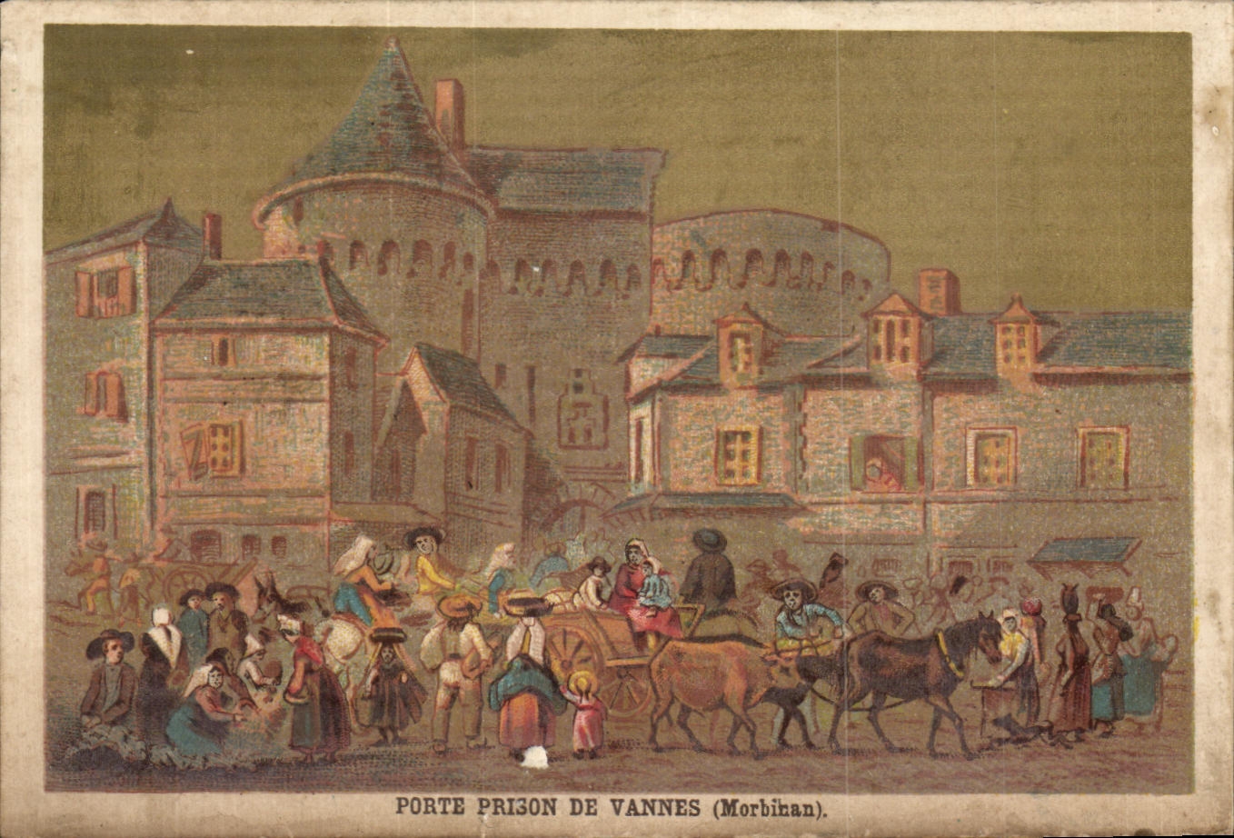 Porte Prison de Vannes (Morbihan) — vue historique — Imp. Guéneaux frères, Nantes