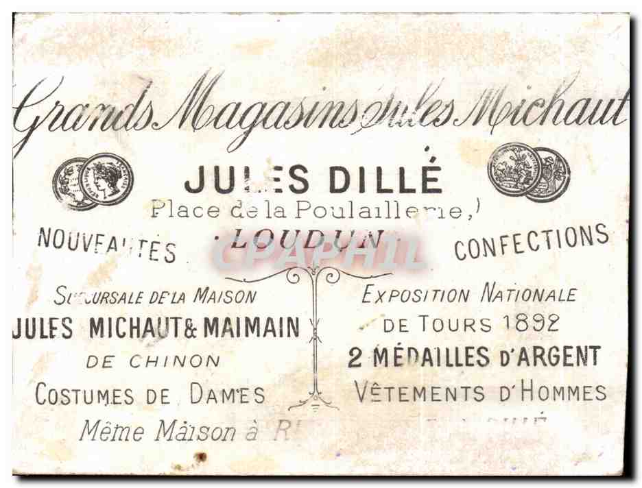 Chromo Jeanne d'arc blessee au siege d'Orleans Jules Dille loudun — Rückseite