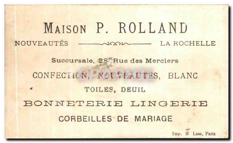 Rêve de l'enfant pauvre — Maison P. Rolland, La Rochelle — N° 567 — Rückseite