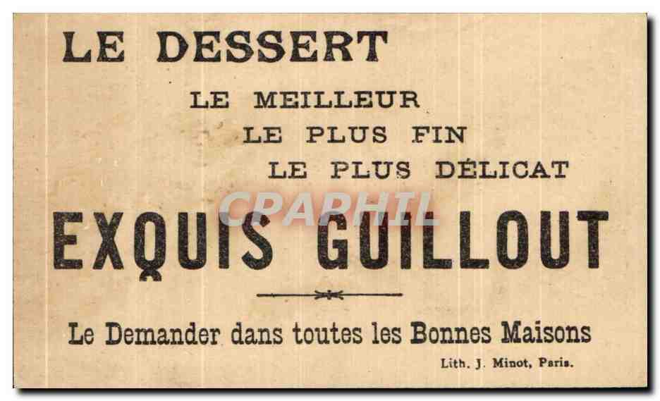 Biscuits Guillout — Publicité pour biscuits et dessert — Lith. J. Minot, Paris — Rückseite