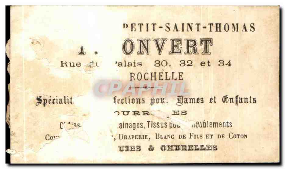 Chromo Ponvert la rochelle Rue du palais Homme fumant Enfants — Rückseite