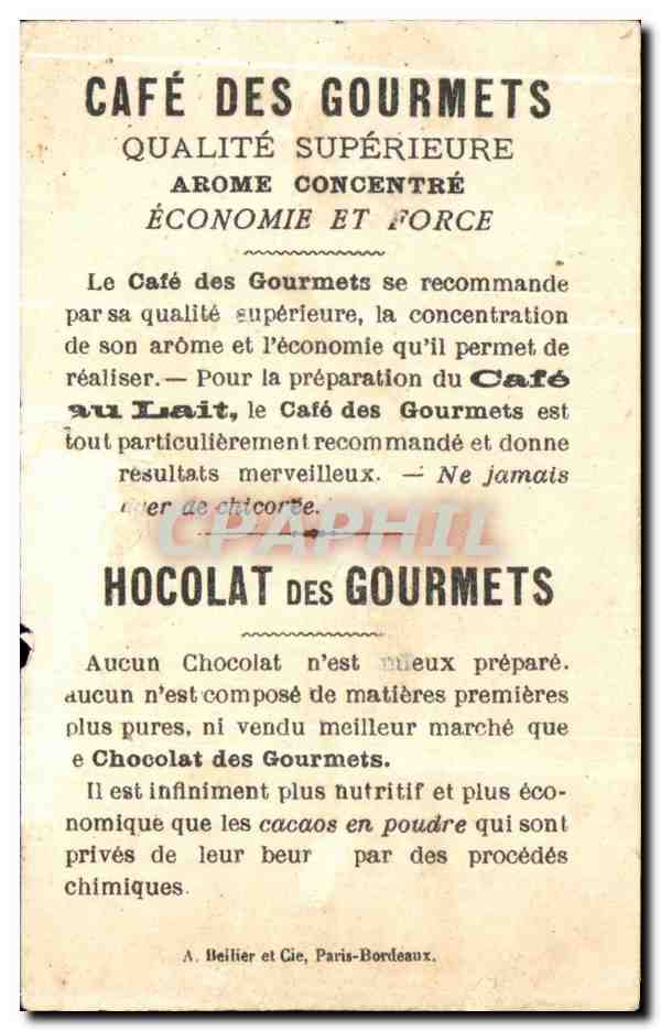 Chromo Chocolat des Gourmets Cafe Enfant — Rückseite