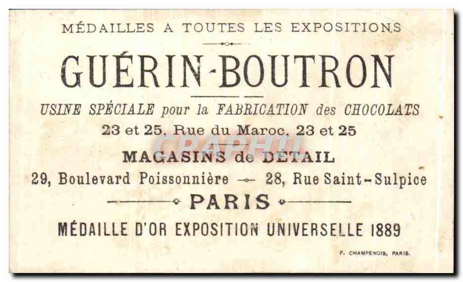Chromo Guerin Boutron Rue du Maroc Goethe Mignon et Lothario — Rückseite