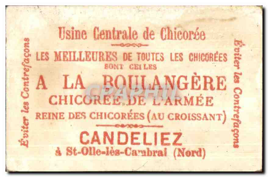 Enfant en uniforme — marchand de chicorée — Usine Centrale de Chicorée Candelier — Verso