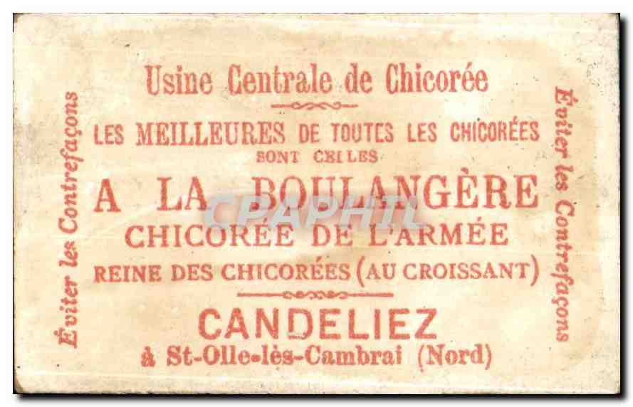 Chromo A la boulangere Candeliez St Olle les Cambrai Monsieur en haut de forme  — Verso