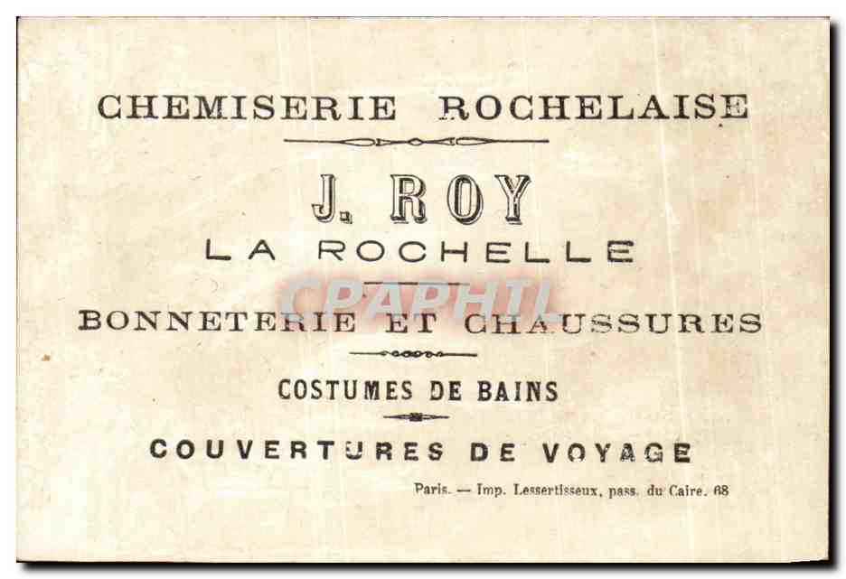 Chromo J Roy la Rochelle chemiserie — Rückseite