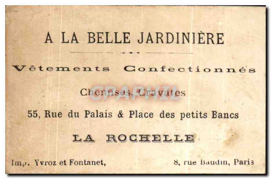 Chromo a la belle Jardiniere La Rochelle Turquie — Rückseite