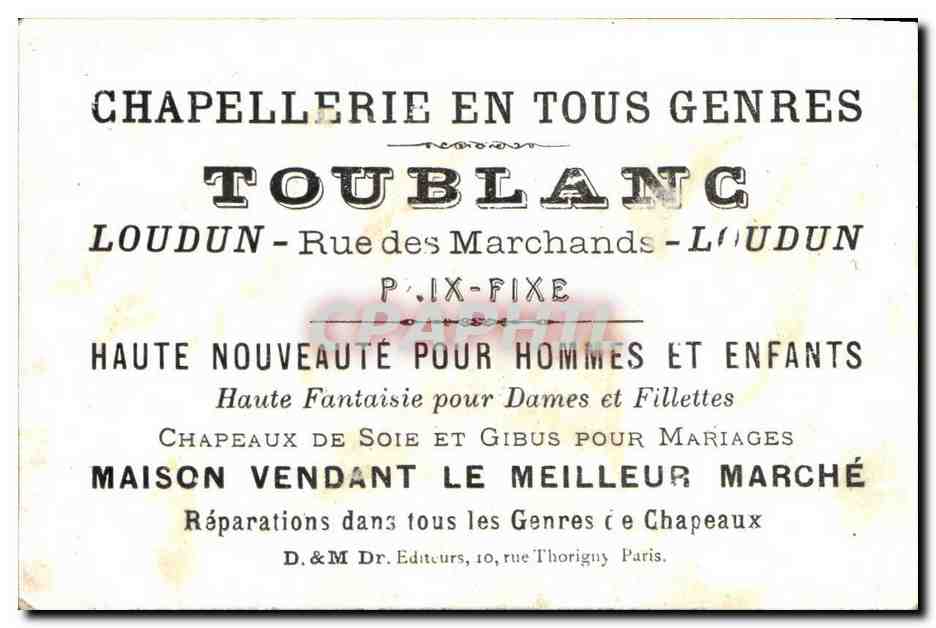 Fille jardinant — avec panier de fleurs et râteau — éditeur D.&M Dr., Paris — Rückseite