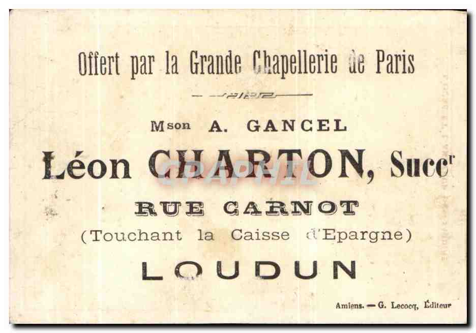 Chromo Leon Charton Rue Carnot Loudun l'ours et l'amateur des jardins  — Rückseite