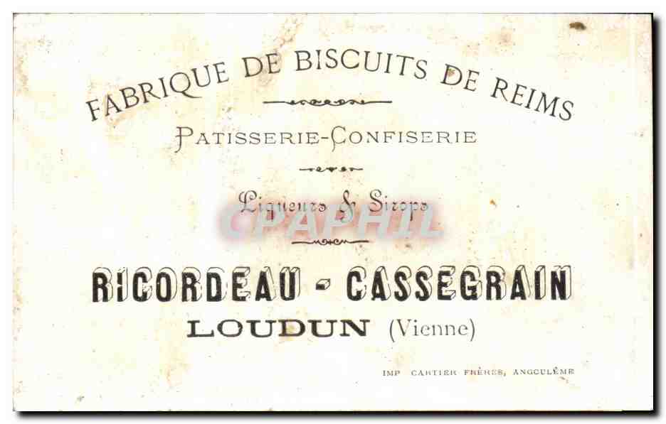 Chromo Ricordeau Cassegrain Loudun Enfants Patins a galce — Rückseite