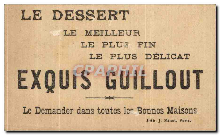 Biscuits Guillout — Publicité pour biscuits et dessert — Lith. J. Minot, Paris — Rückseite