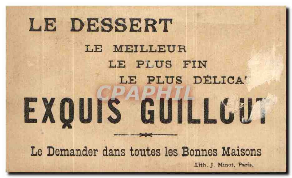 Biscuits Guillout — Publicité pour biscuits et dessert — Lith. J. Minot, Paris — Rückseite