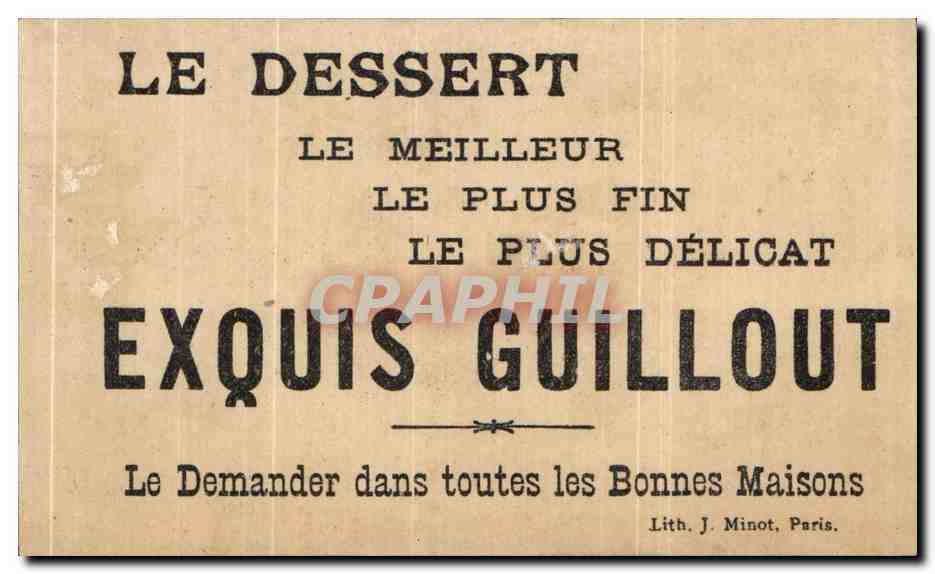 Zwei Männer im Gespräch — Biscuits Guillout — Lith. J. Minot, Paris — Rückseite