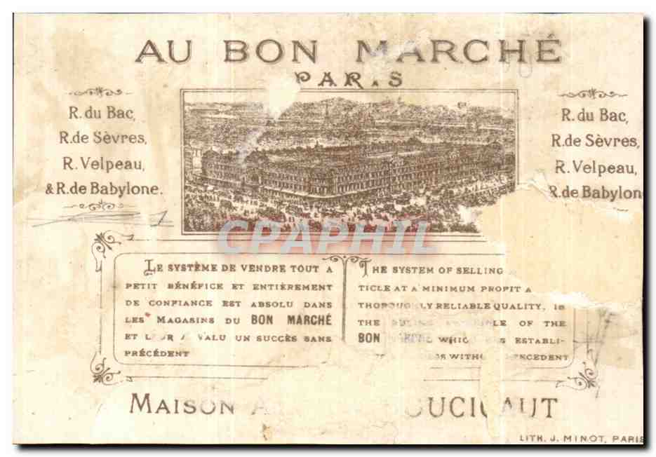 Chromo Au Bon marche Il volait des cerises Juge avocat — Verso