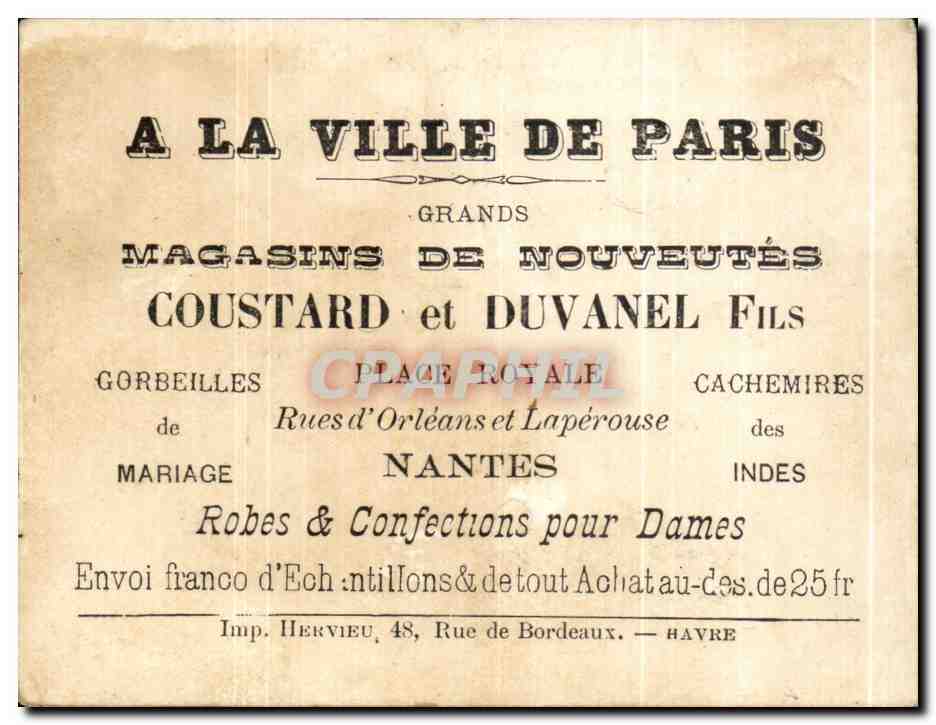 Circus performer on a lion — Paris — Coustard et Duvanel Fils — Rückseite