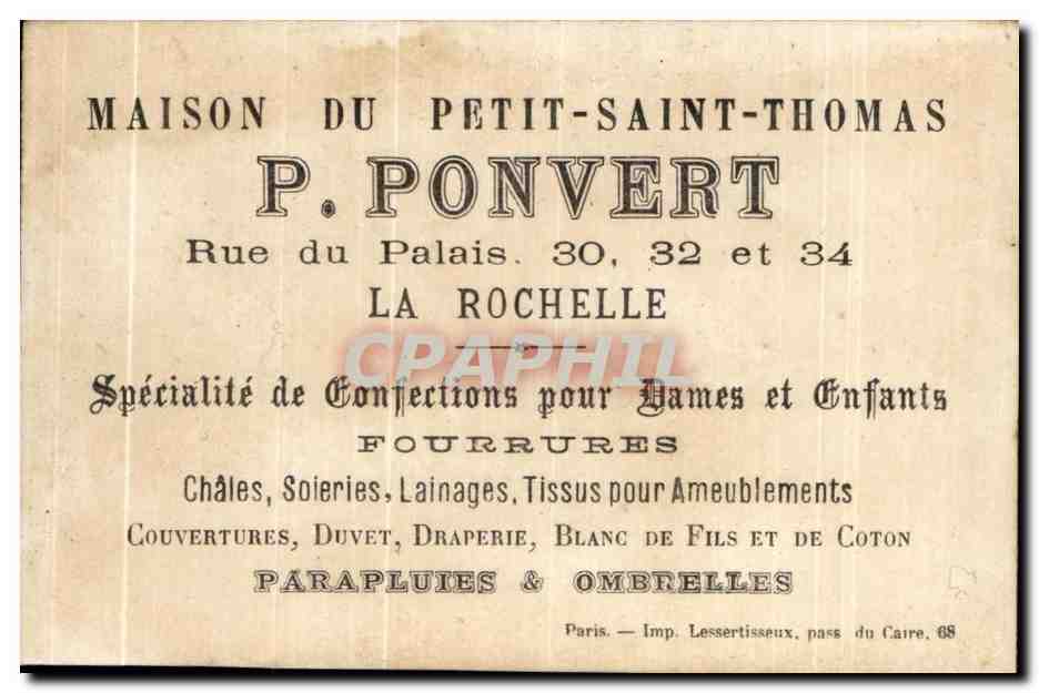 Chromo Ponvert Rue du Palais La Rochelle Femme Eventail Espagne Torrero Corida  — Rückseite
