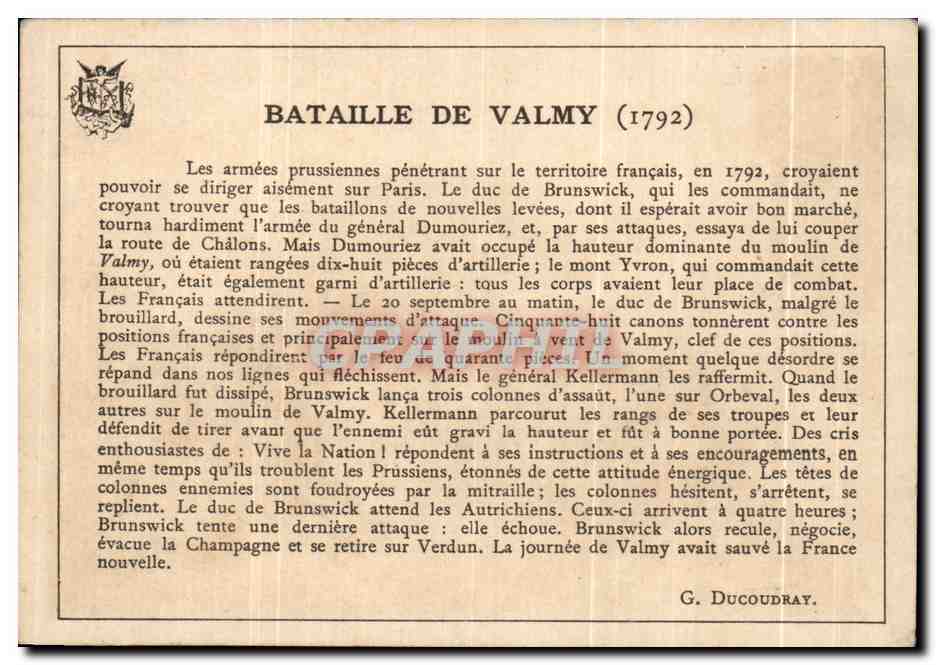 Bataille de Valmy — Musée de Versailles — Lith. Vieillemand et ses fils, rue de la Glacière, 46, Paris — Reverso
