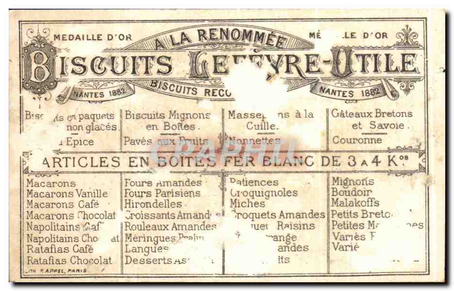Wunderbare Fischerei — Kekse Lefevre-Utile, Nantes — Verlag Lefevre-Utile, Nantes — Rückseite