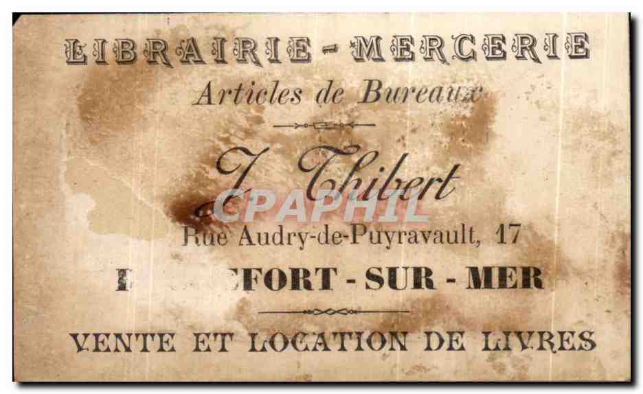 Chromo thibert Rochefort sur Mer Enfant — Verso