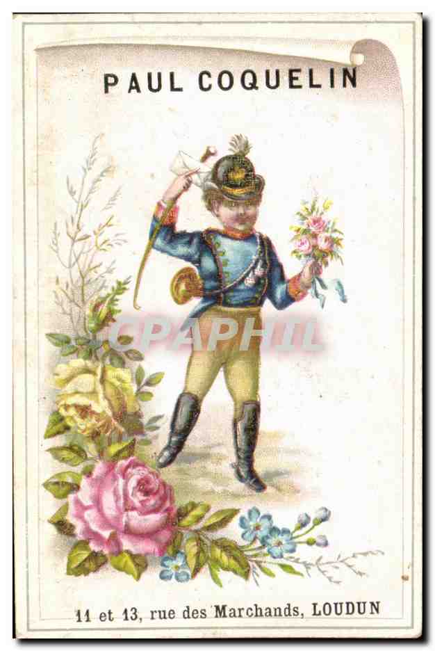 Enfant en uniforme — avec bouquet et lettre — Paul Coquelin, Loudun