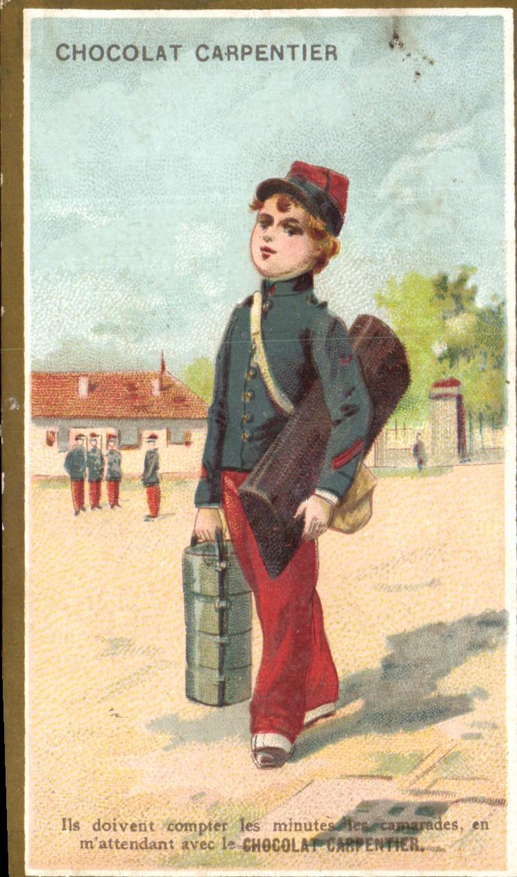 Soldat in Uniform — Werbung für Schokolade Carpentier — Verleger: Schokolade Carpentier