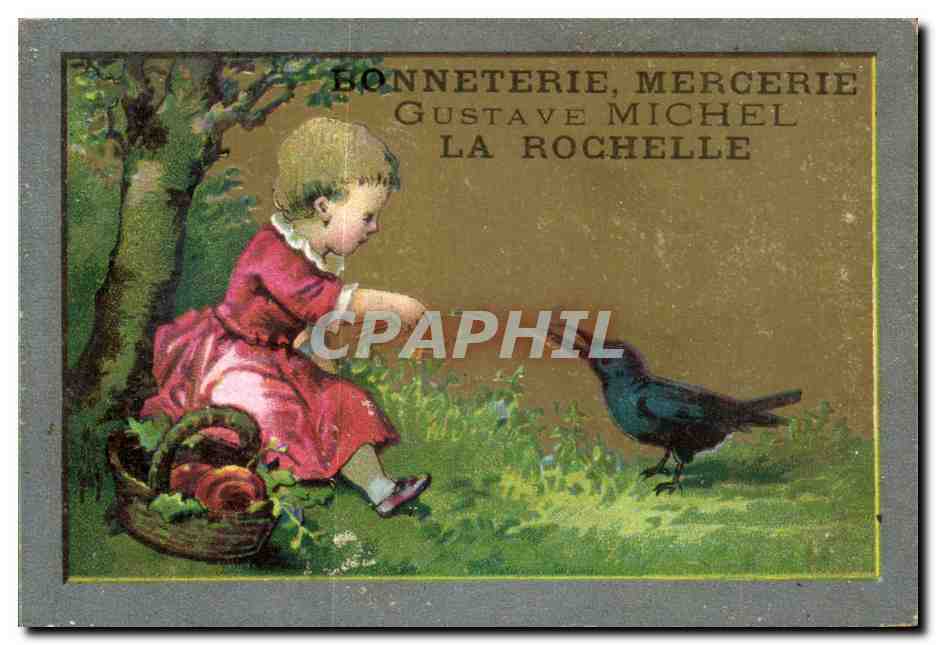 Chromo Bonneterie Gustave Michel La Rochelle oiseau 