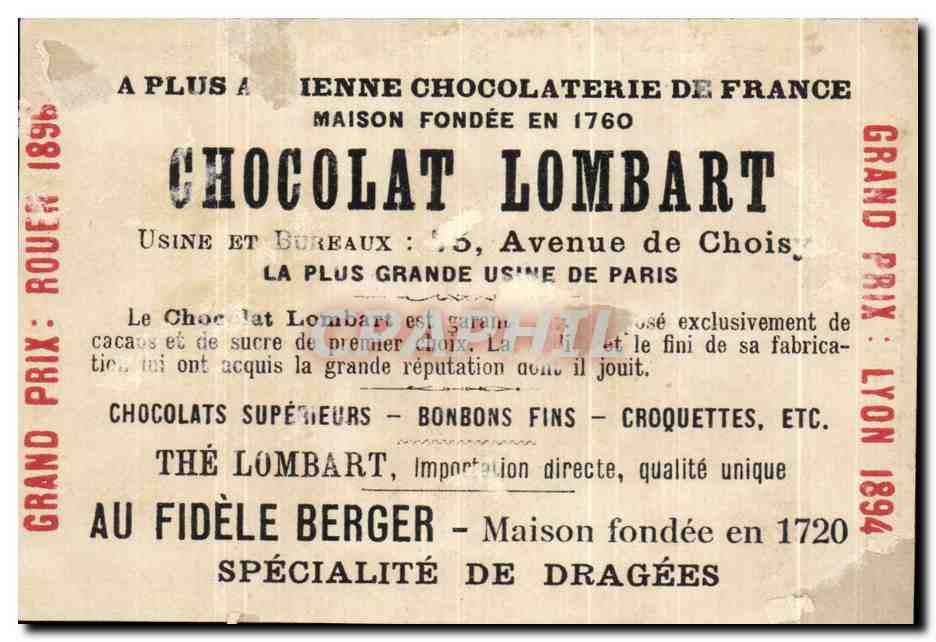 Chromo chocolat lombart Boulogne Le casino la plage et les jetees — Verso