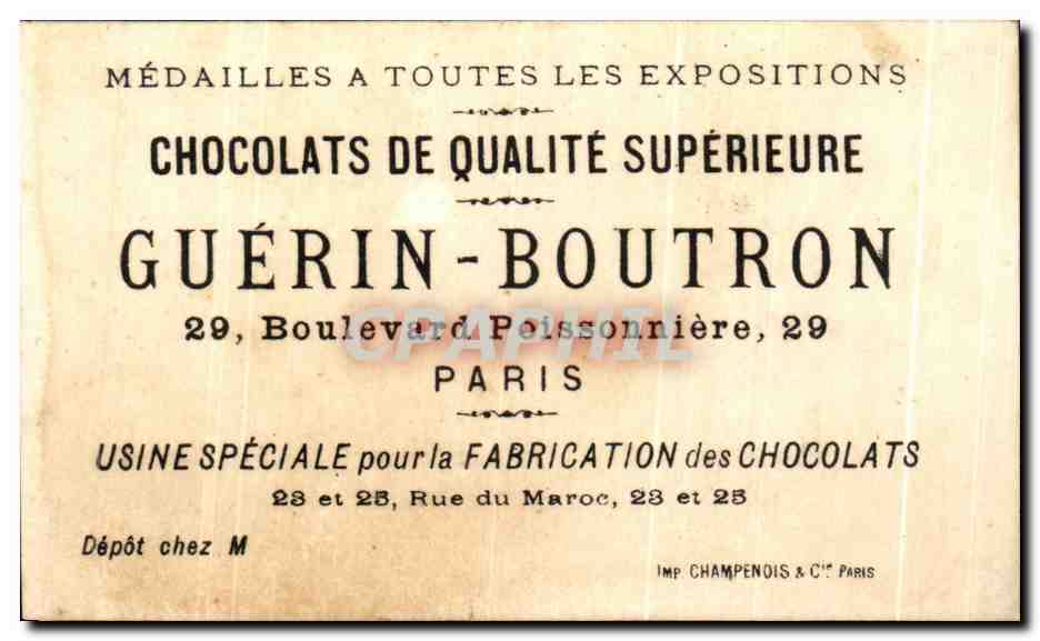 Chromo Guerin Boutron Paris Chez la jolie parfumeuse — Rückseite