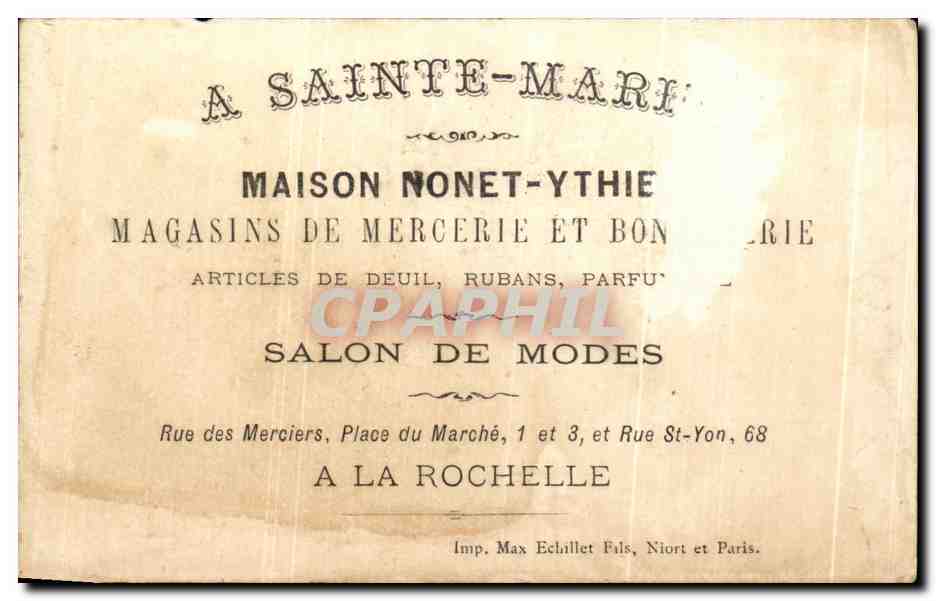 Chromo Monet Ythier La Rochelle Enfants marins  — Rückseite