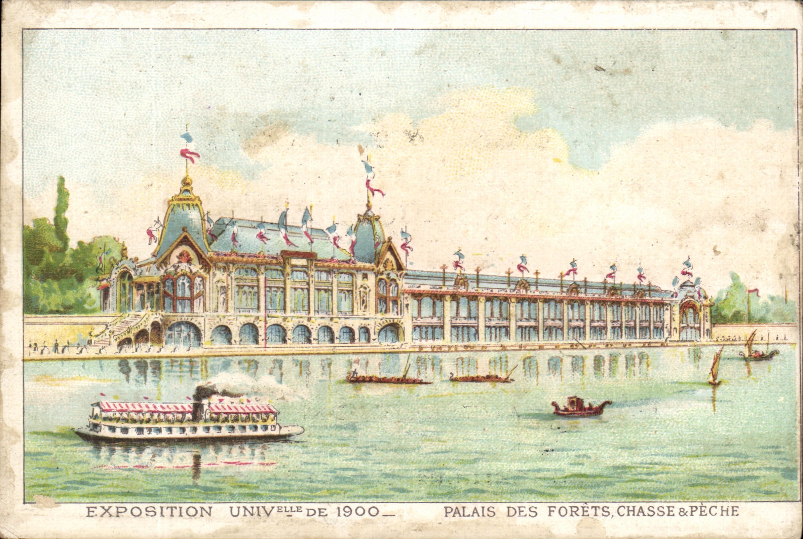 Chromo Joanin et Ponvert Rue du Palais La Rochelle Maison du Petit Saint Thomas Exposition universelle 1900
