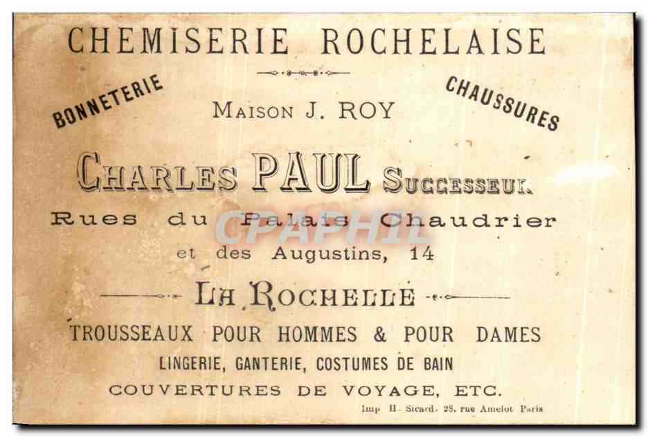 Chromo Charles Paul La Rochelle Chef d'orchestre Musique — Rückseite