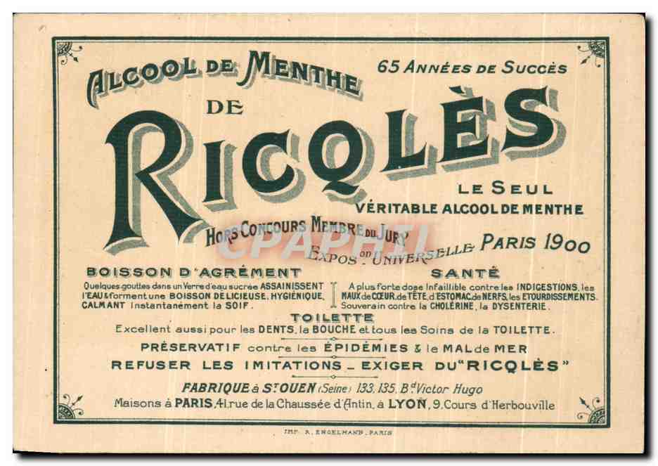 Le Petit Poucet — publicité pour l'alcool de menthe Ricqlès — dessin de H. Gerbault, n°4 — Verso