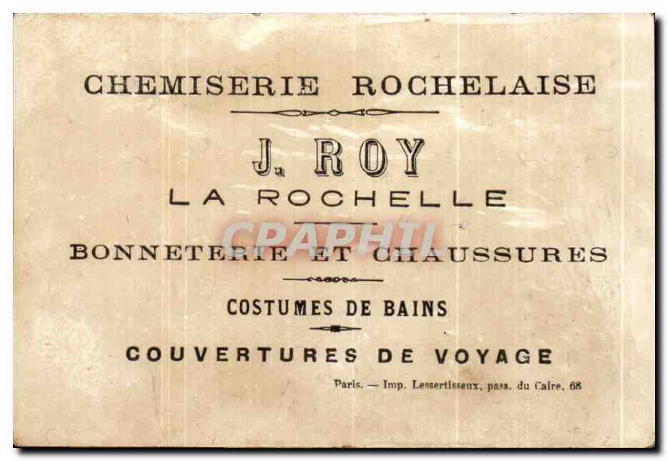 Chromo Chemiserie Rochelaise J Roy La rochelle Fleurs  — Verso