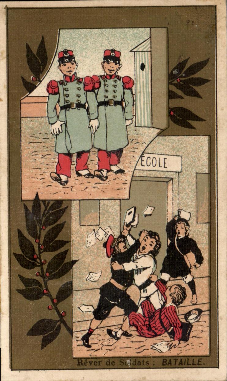 Chromo Thibert Rochefort sur Mer Soldats Militaria Enfants 