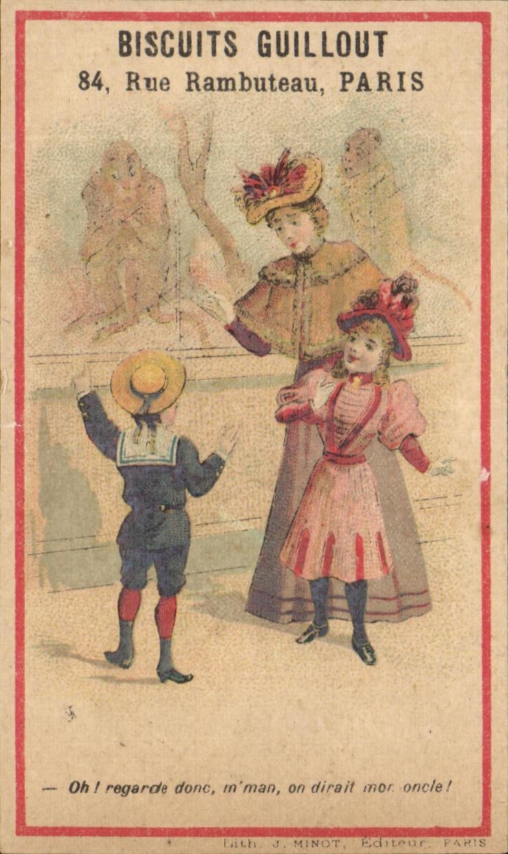 Famille au bord de l'eau — Biscuits Guillout — Lith. J. Minot, Paris