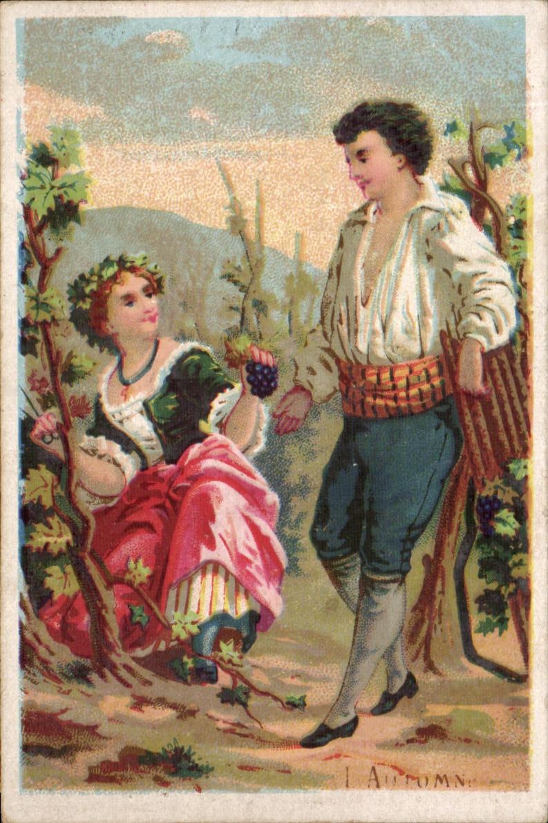 Automne — scène de vendanges — P. Ponvert, Paris
