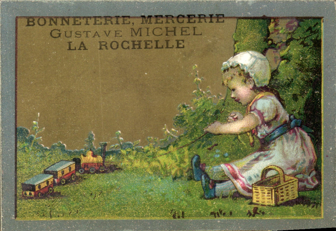 Chromo Bonneteria Gustave Michel la Rochelle Enfant TRain 