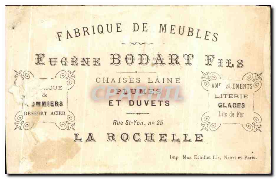 Chromo Bodart La Rochelle Enfants — Rückseite